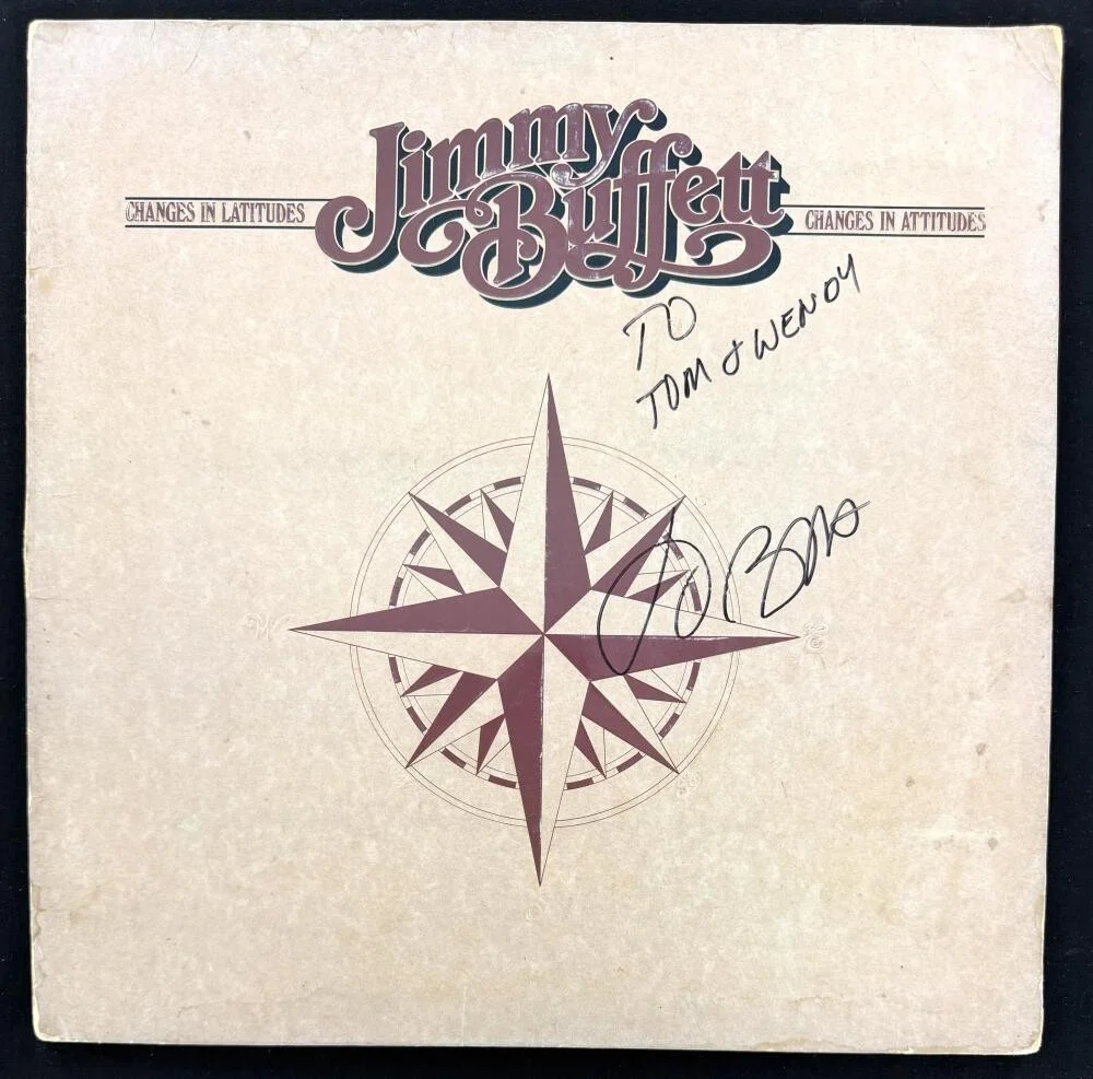 Jimmy Buffett — Jimmy Buffett Signed Autograph Album Vinyl Record - Changes in Attitudes JSA COA