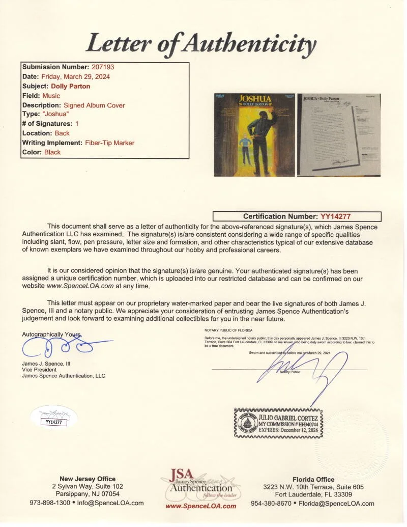 Dolly Parton — Dolly Parton Signed Autograph Album Vinyl Record LP - Joshua w/ JSA COA, image 3