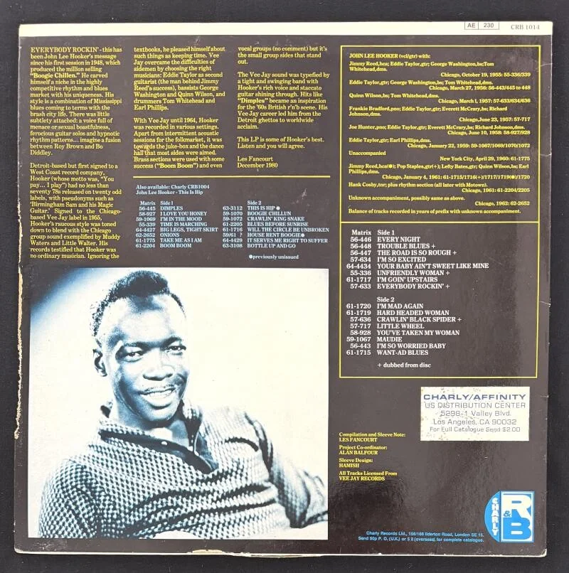 John Lee Hooker — John Lee Hooker Signed Autograph Album Vinyl Record LP Everybody Rockin JSA COA, изображение 2