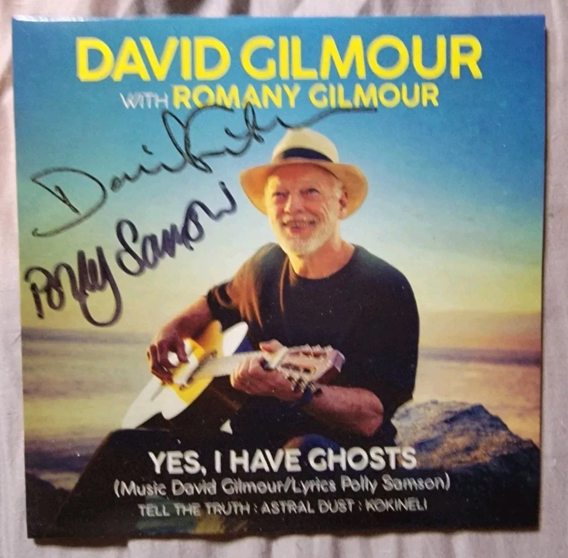 DAVID GILMOUR Signed CD Yes I Have Ghosts Polly Sampson PINK FLOYD will Pass Psa, image 4