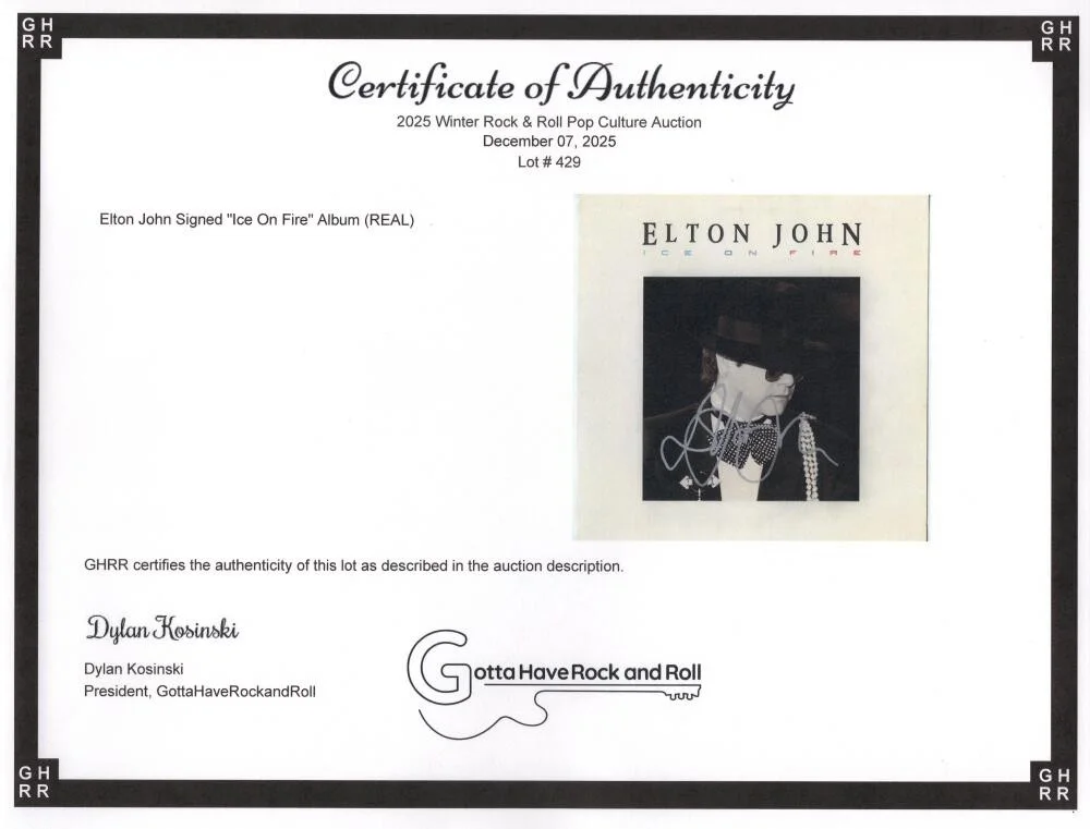 Elton John — Elton John Signed Autograph Album Vinyl Record LP - Fire on Ice w/ JSA COA, image 5