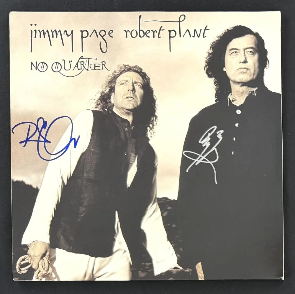 Jimmy Page, Robert Plant — Jimmy Page & Robert Plant Signed Autograph Album Vinyl Record LP w/ JSA COA
