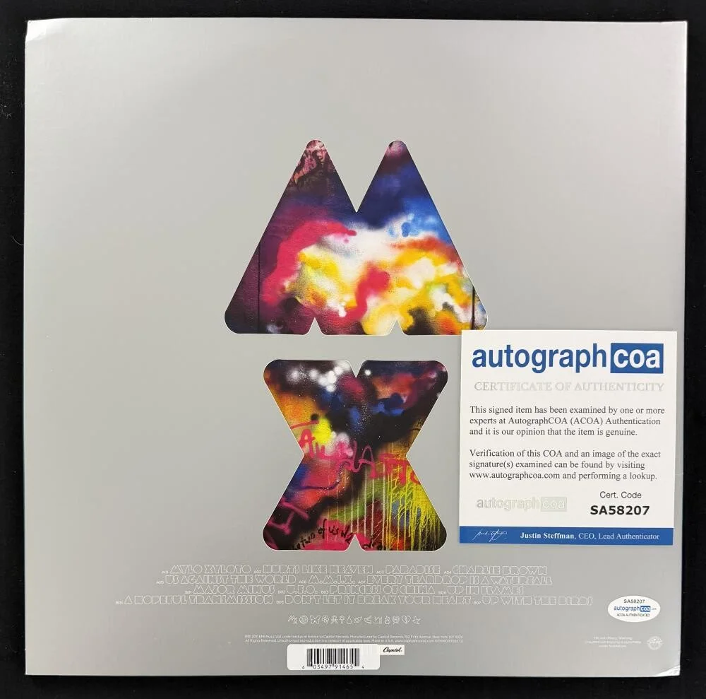 Chris Martin — Chris Martin Coldplay Signed Autograph Album Vinyl Record - Mylo Xyloto JSA COA, изображение 2