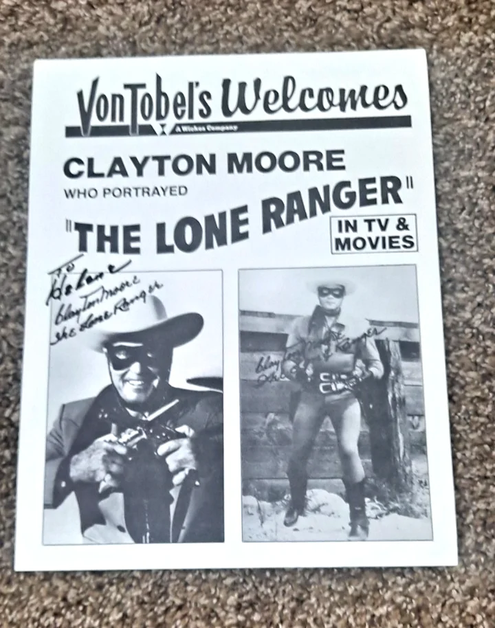 CLAYTON MOORE — CLAYTON MOORE Lone Ranger Autographed 8 X 10 Photo Signed Publicity Event Photo, изображение 3