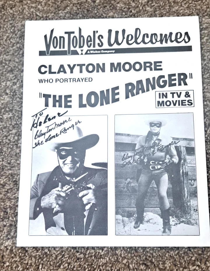 CLAYTON MOORE — CLAYTON MOORE Lone Ranger Autographed 8 X 10 Photo Signed Publicity Event Photo, изображение 4