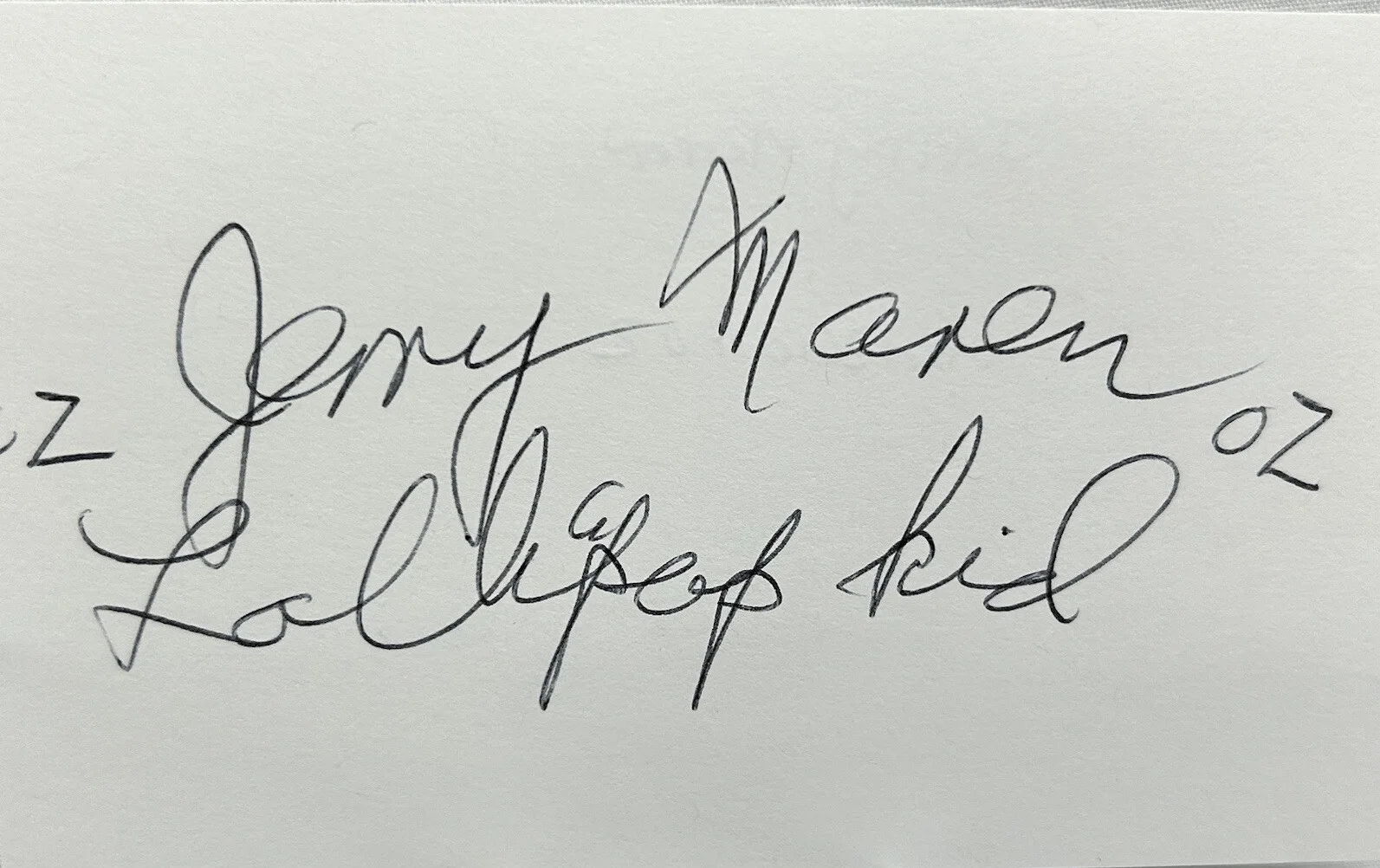 Jerry Maren — Jerry Maren American Actor Munchkin Lollipop Kid Wizard of Oz Signature Card, изображение 2