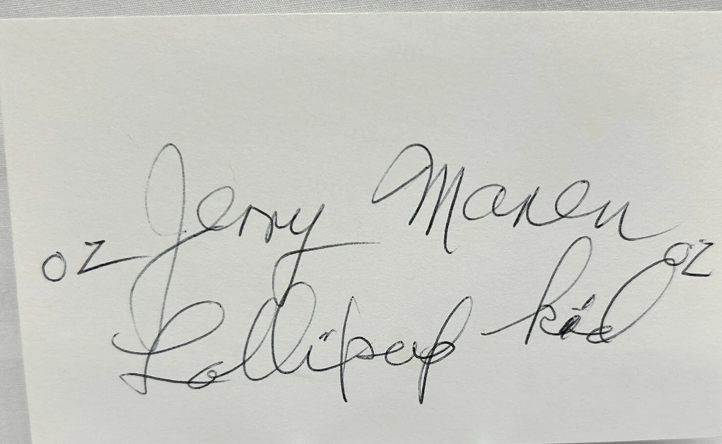 Jerry Maren — Jerry Maren American Actor Munchkin Lollipop Kid Wizard of Oz Signature Card, изображение 3