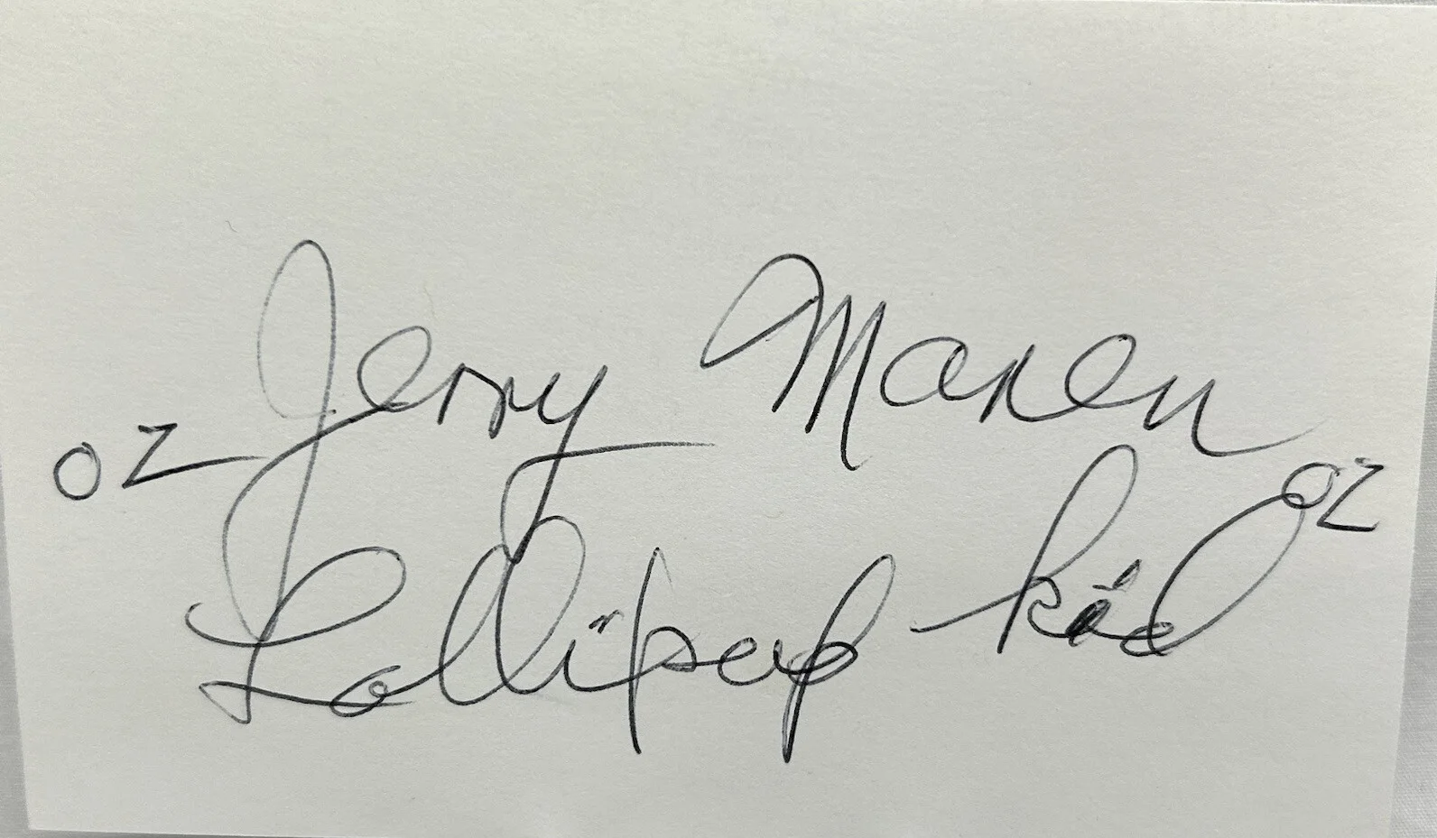 Jerry Maren — Jerry Maren American Actor Munchkin Lollipop Kid Wizard of Oz Signature Card, изображение 4