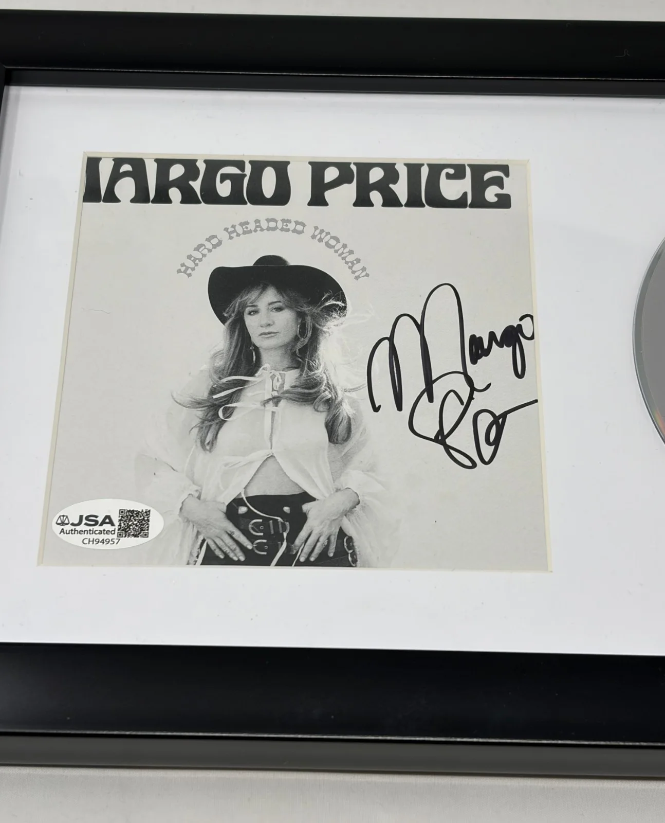 Margo Price signed Hard Headed Woman CD Cover Framed JSA COA, изображение 2