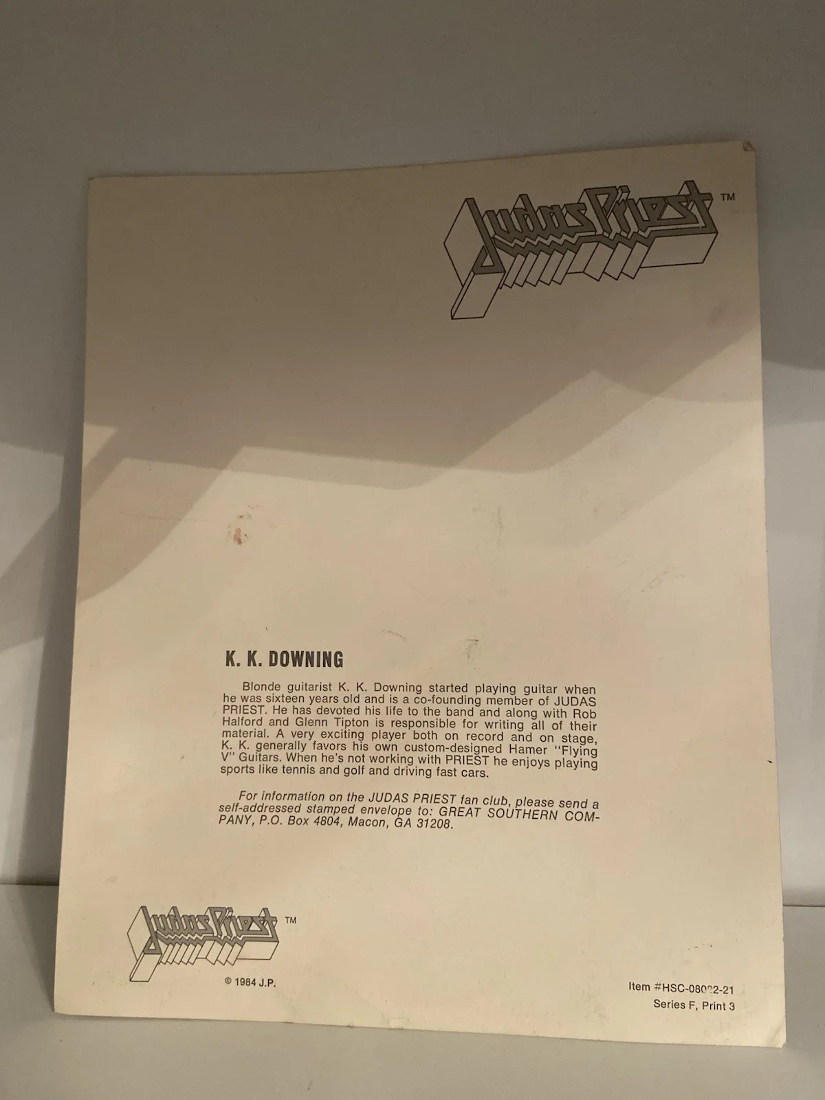 KK Downing autographed signed 8x10 photo Beckett COA Judas Priest K.K., изображение 3