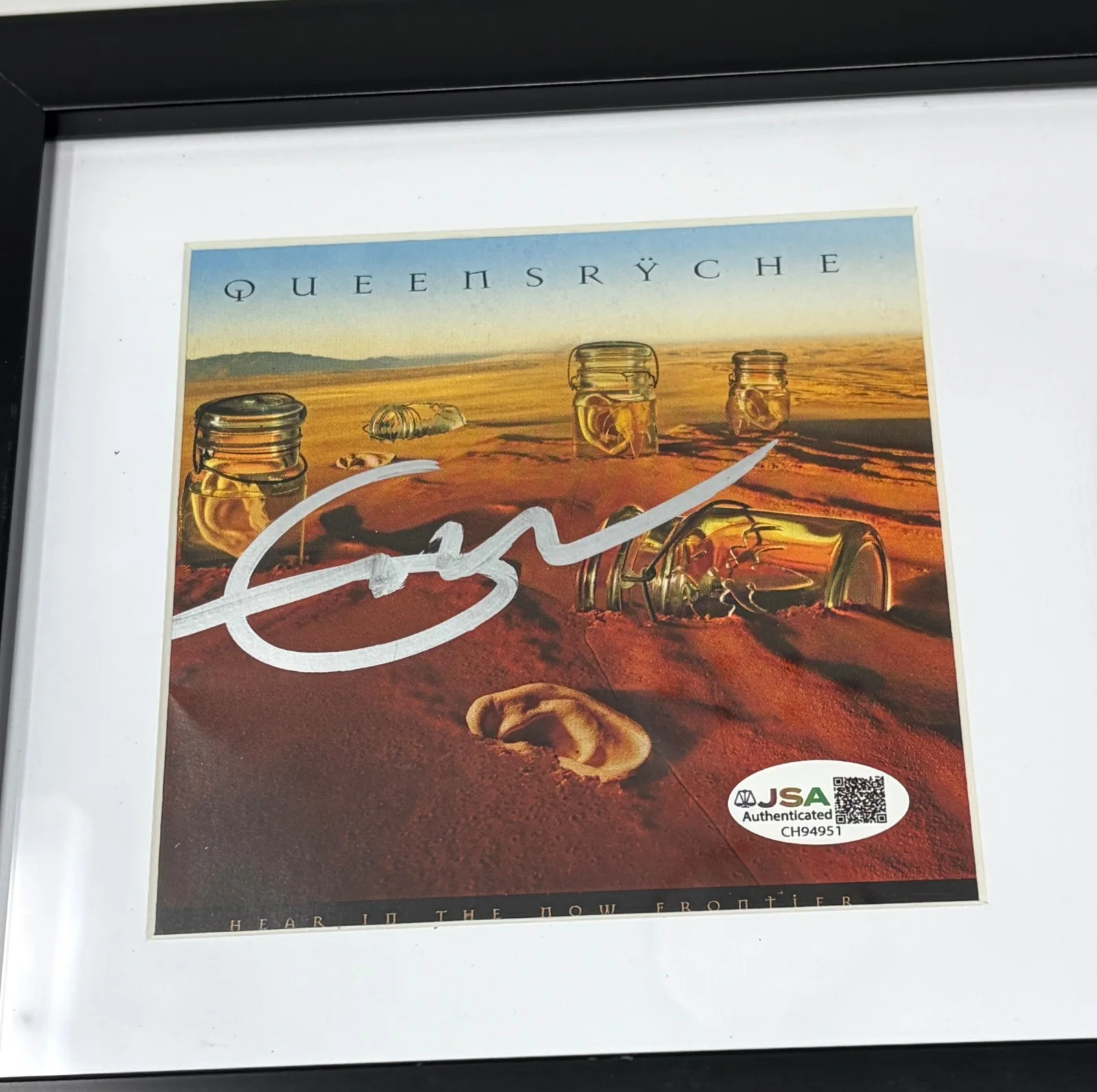 Geoff Tate signed Queensryche Hear In The Now Frontier Framed CD Cover JSA COA, image 2