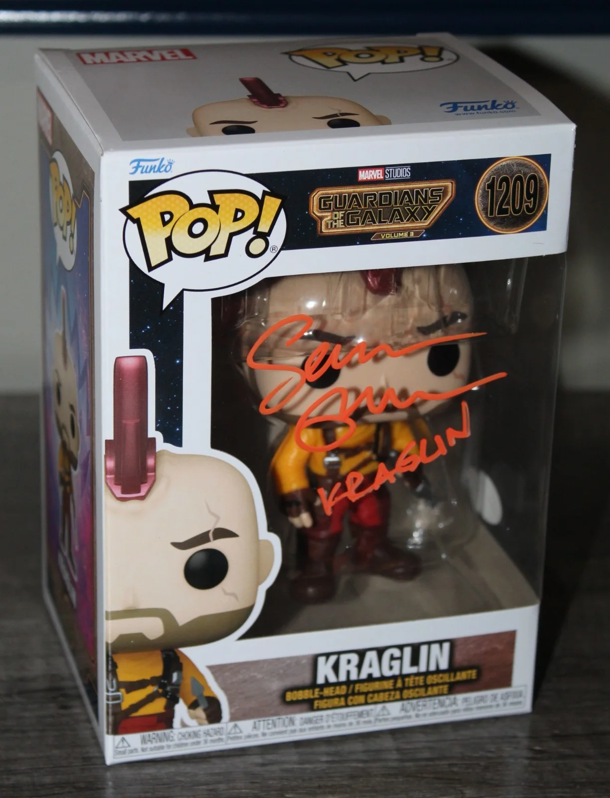 Sean Gunn — Sean Gunn Signed Kraglin Funko Pop JSA COA Marvel Guardians Of The Galaxy Vol 3