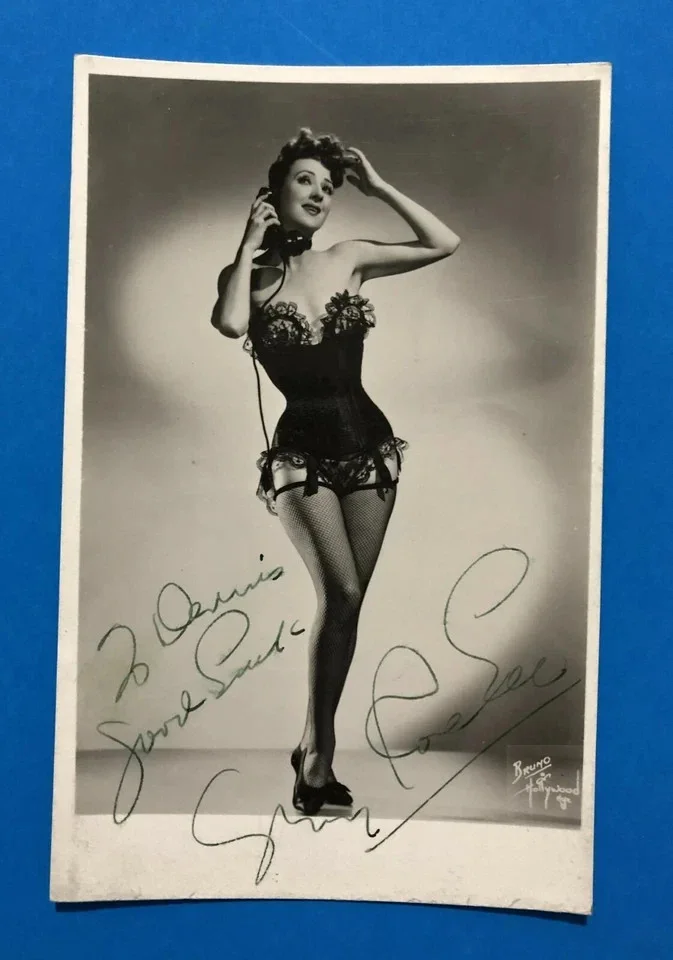 Gypsy Rose Lee — Vintage Gypsy Rose Lee Signed Autograph Inscribed Postcard Photo RR Auction COA, image 2