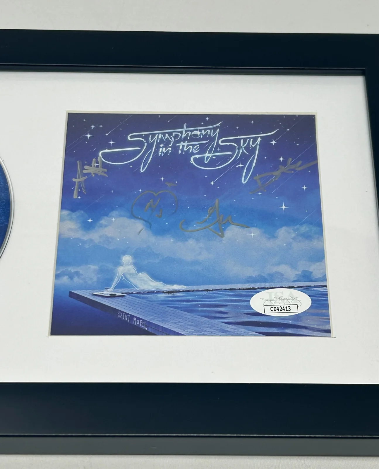 Saint Motel signed Symphony in the Sky CD Cover Framed JSA COA, image 2