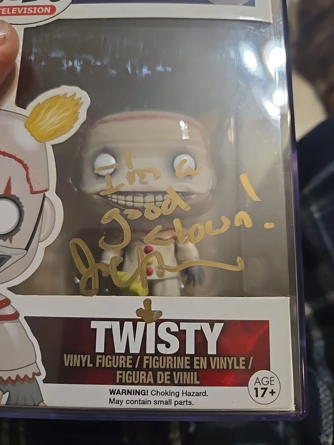 JOHN CARROLL LYNCH SIGNED TWISTY AMERICAN HORROR STORY FUNKO POP #243 JSA COA!, image 2