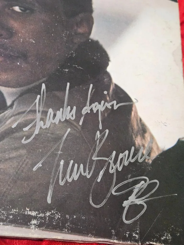 TOM BROWN HAND SIGNED AUTOGRAPH RECORD ALBUM COVER LOVE APPROACH INSCRIBED COA, image 2