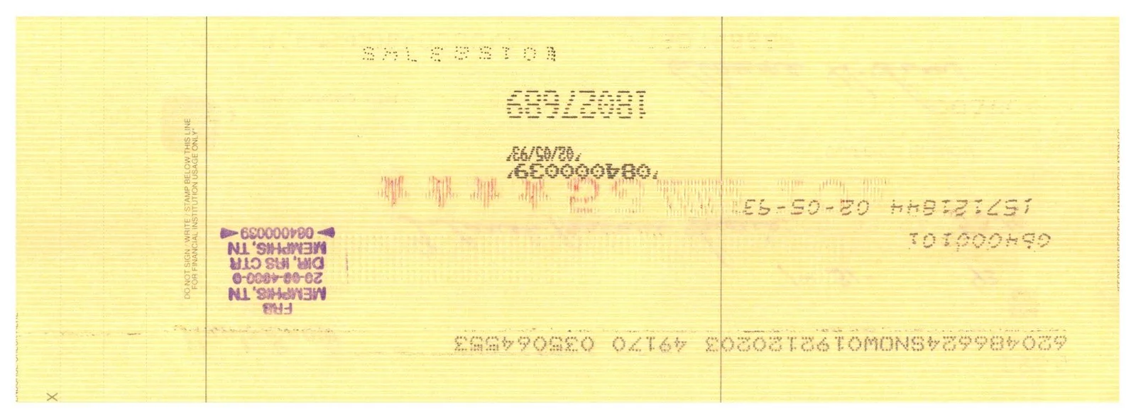Original HANK SNOW Signed AUTOGRAPH PERSONAL BANK CHECK to IRS / Grand Ole Opry, image 2