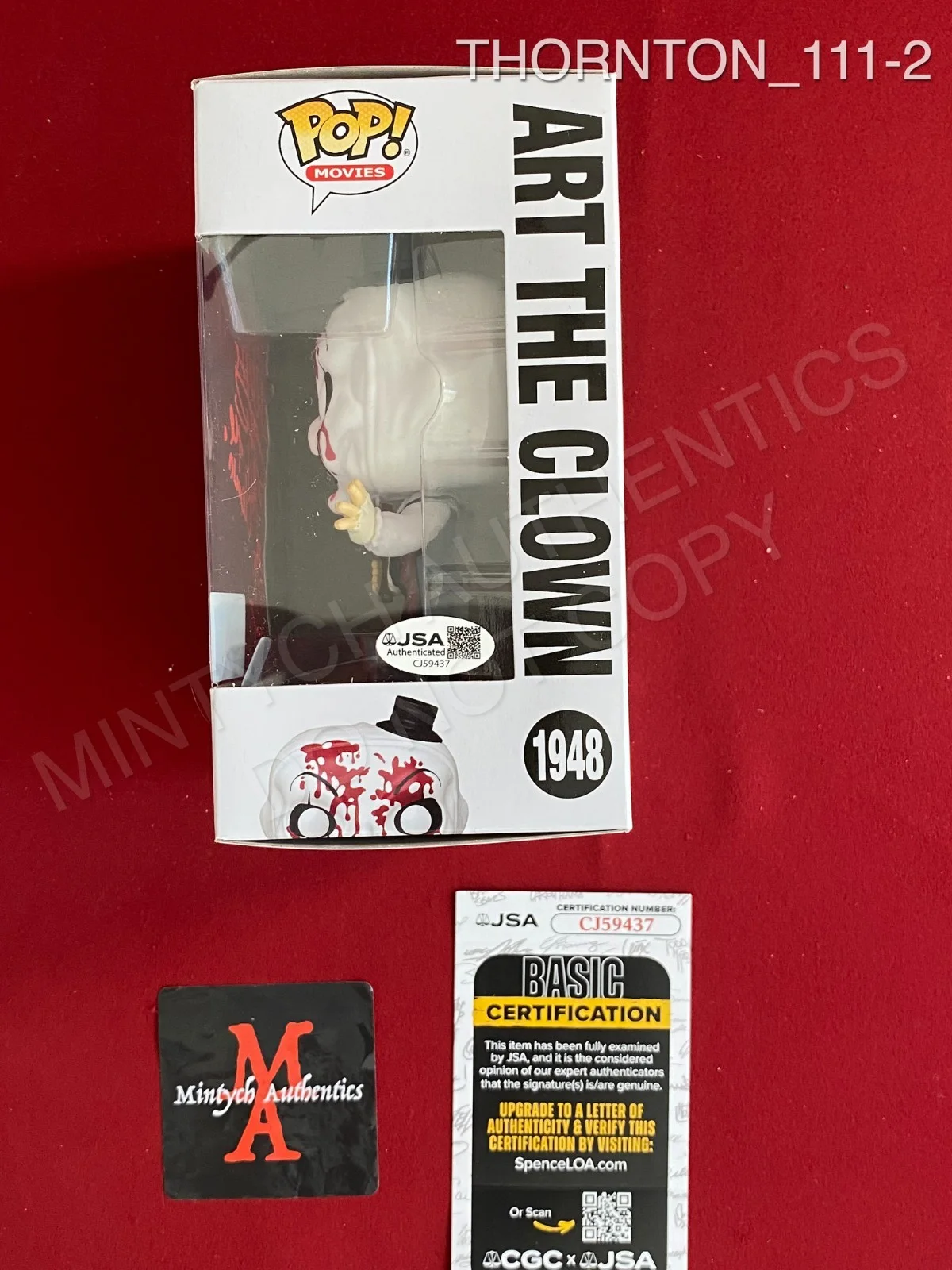 David Howard Thornton — David Howard Thornton Art the Clown signed Funko Pop #1948 Terrifier 3 JSA COA, изображение 2