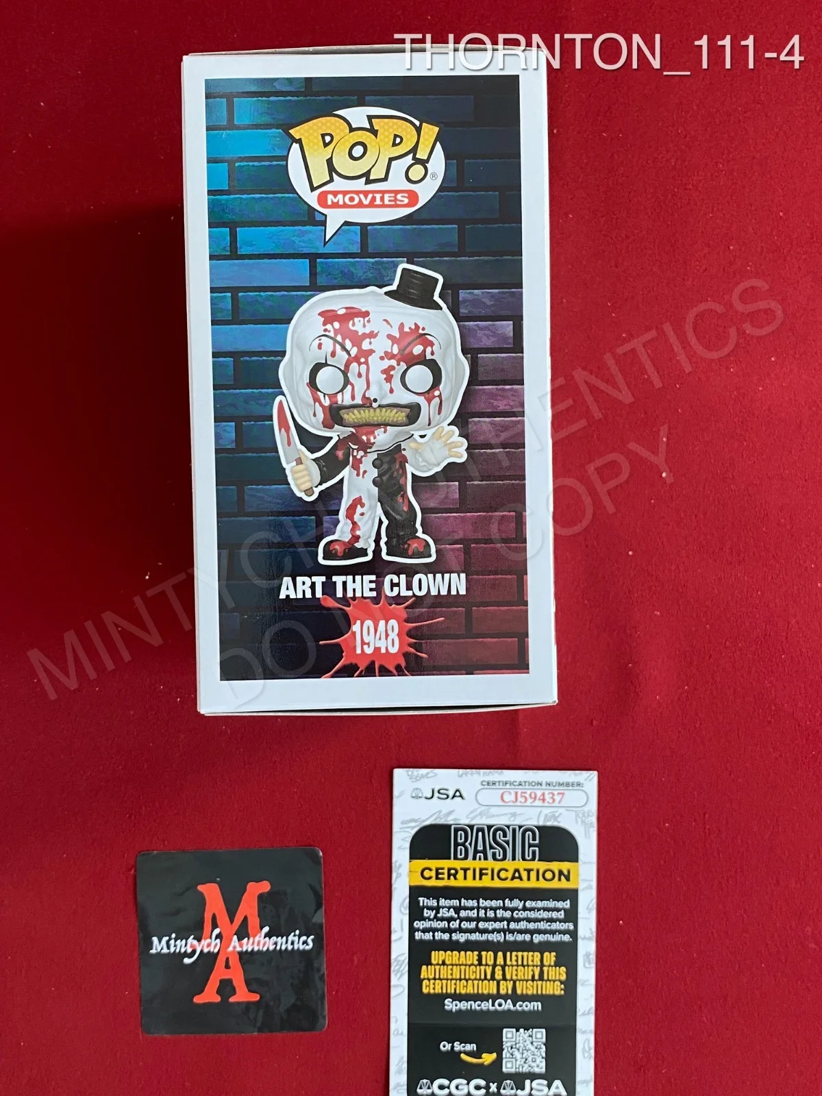 David Howard Thornton — David Howard Thornton Art the Clown signed Funko Pop #1948 Terrifier 3 JSA COA, изображение 4