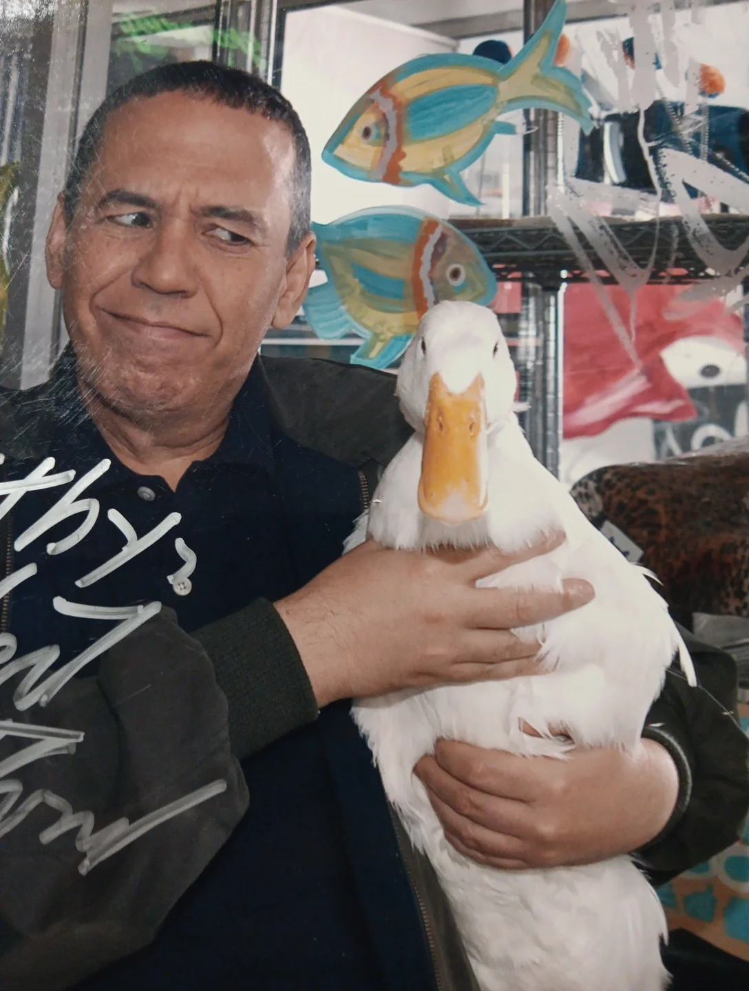 see title — Gilbert Gottfried + Duck Signed Inscribed Autographed 8x10 Color Photograph, image 3