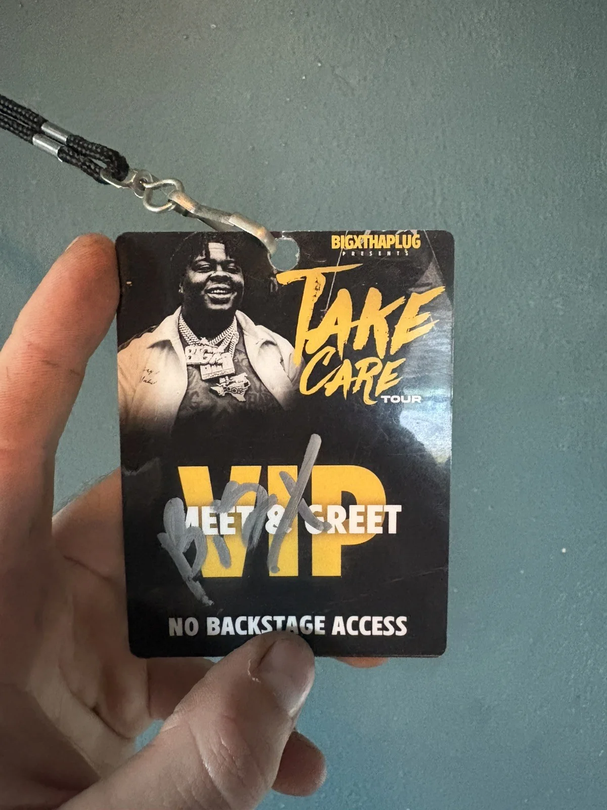 Big X thaplug take care tour signed card, image 2