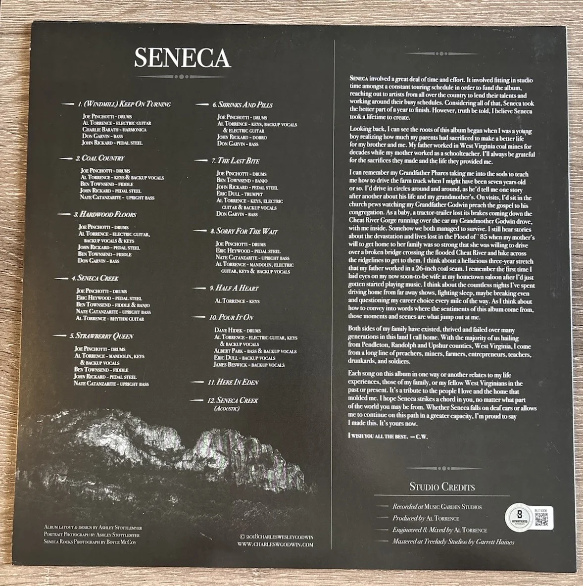 Charles Wesley Godwin Signed Vinyl Seneca Beckett Authentic Autograph, image 3