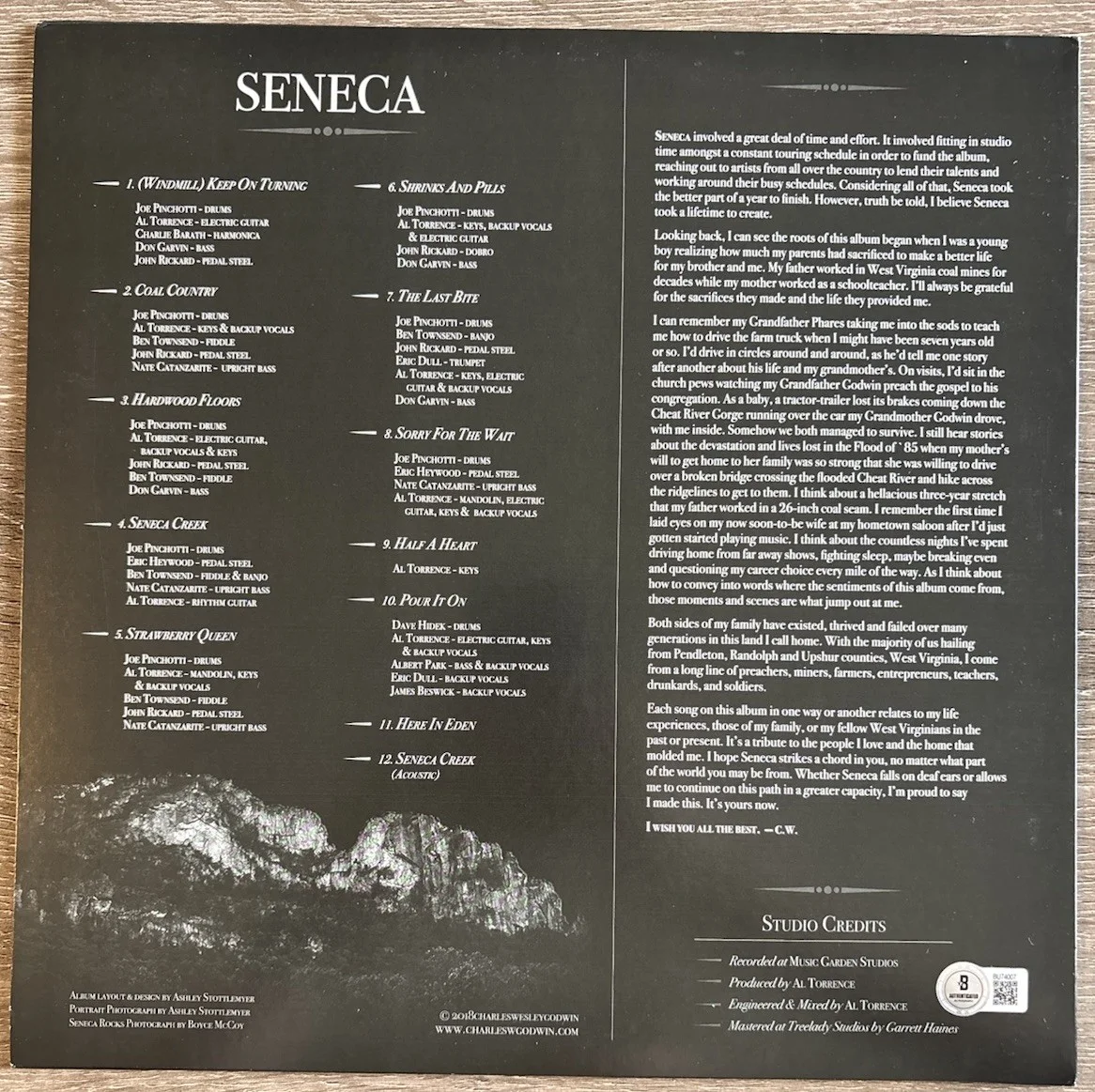 Charles Wesley Godwin Signed Vinyl Seneca Beckett Authentic Autograph, image 3
