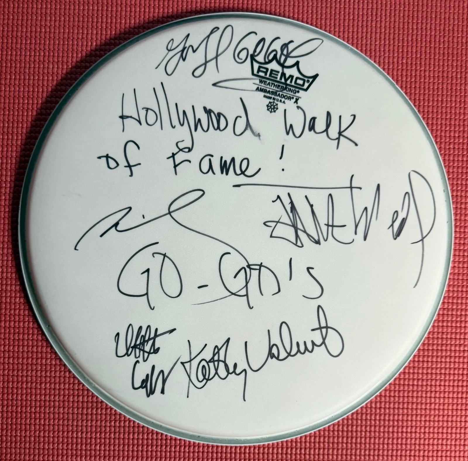 REAL signed 14" REMO DRUM HEAD autographed by all THE GO GO"s Epperson, image 2