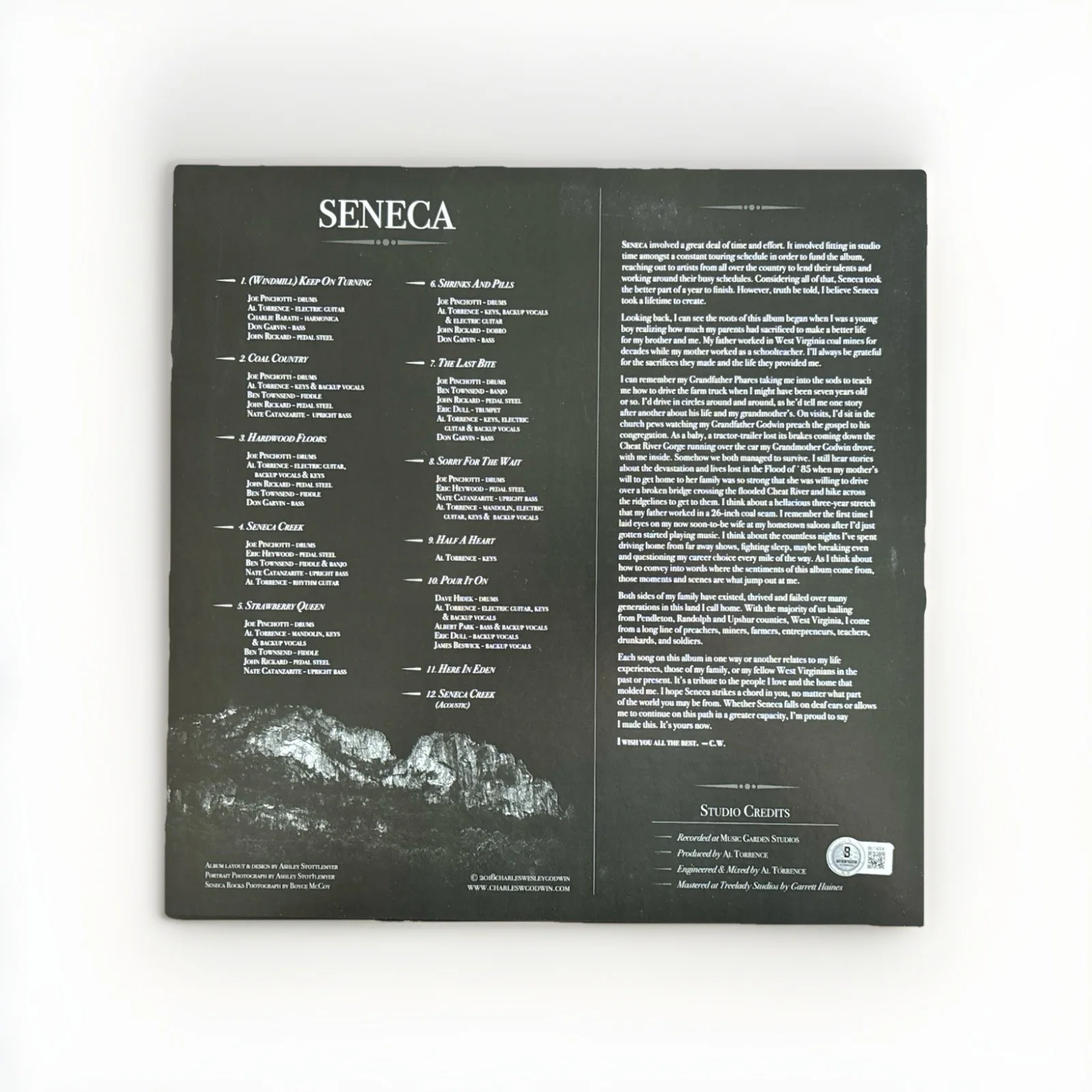 Charles Wesley Godwin Signed Vinyl Seneca Beckett Authentic Autograph, image 3