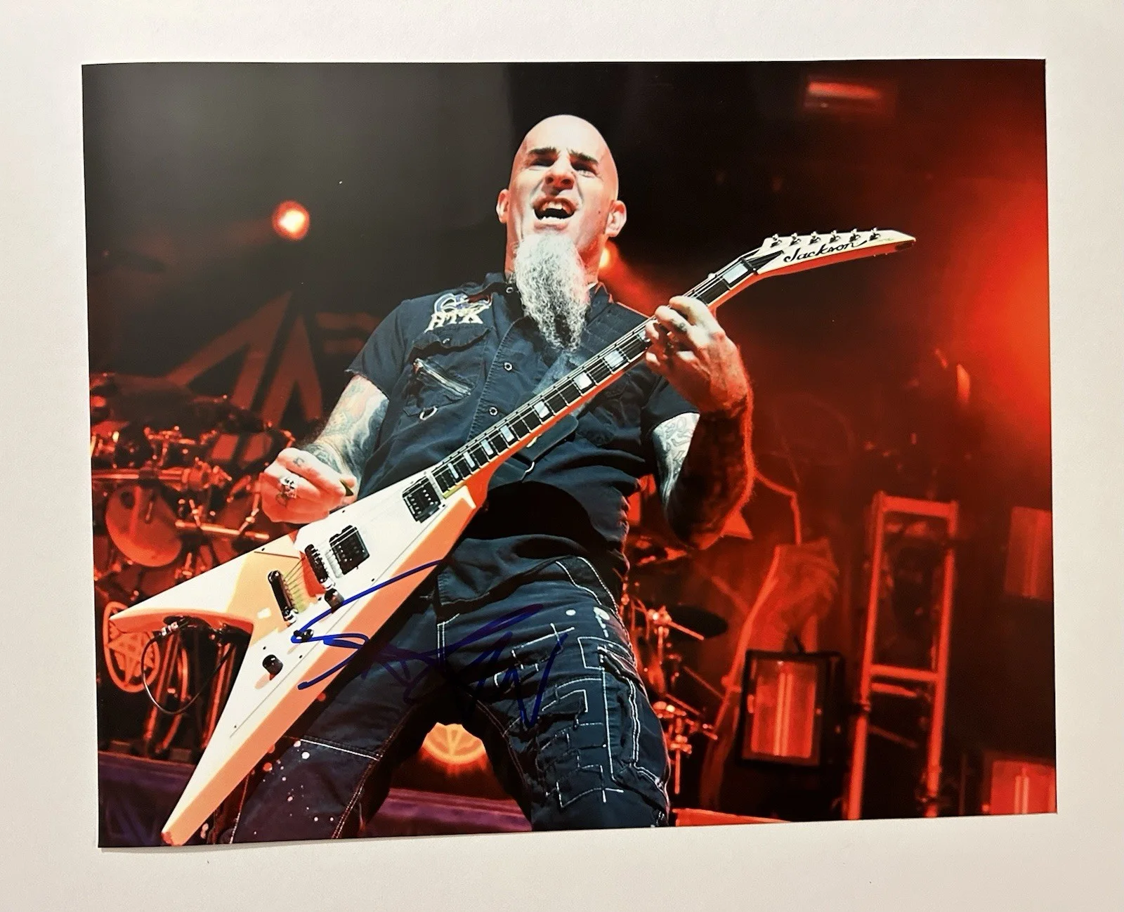 Scott Ian of Anthrax Signed 8x10 Photo Anthrax Band Rock (Proof Pic), image 3