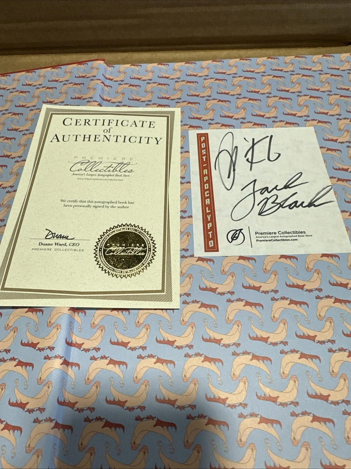 Tenacious D Signed Autograph Post-Apocalypto Book Jack Black Kyle Gass BAS COA, image 3