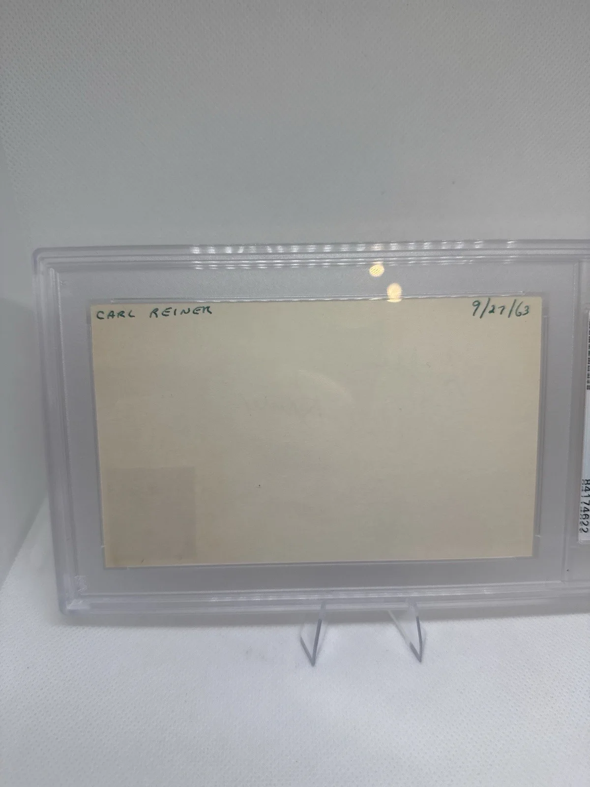 Carl Reiner PSA DNA Auto Signed Index Card Rare 1963 Dated w Photo, image 3