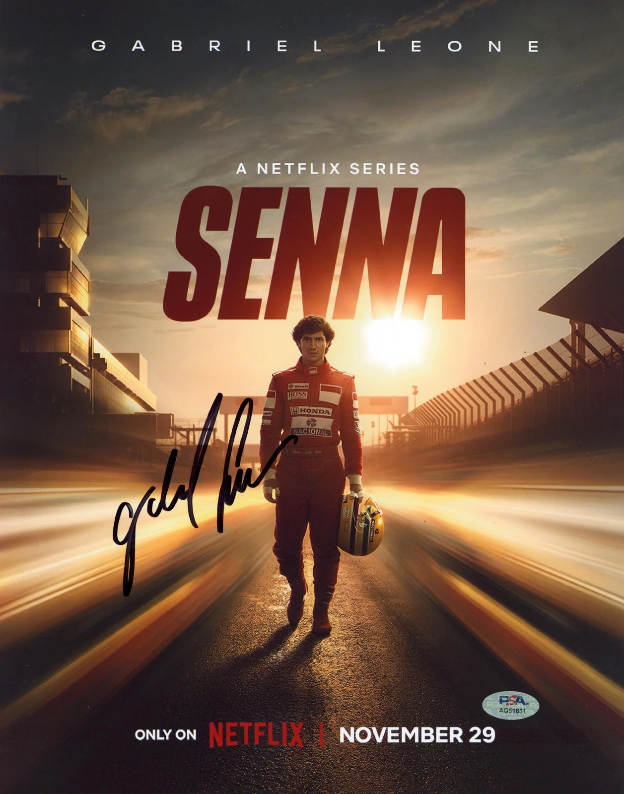 Gabriel Leone — Gabriel Leone Senna Authentic Signed 11x14 Vertical Photo PSA/DNA #AQ51651