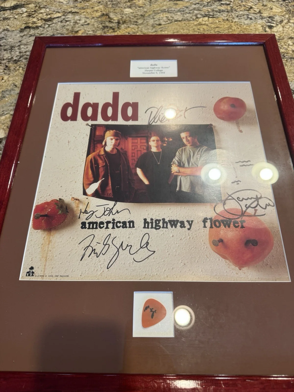 Dada American Highway 1994 Signed Picture And Guitar Pick - Autograph Signature, image 3