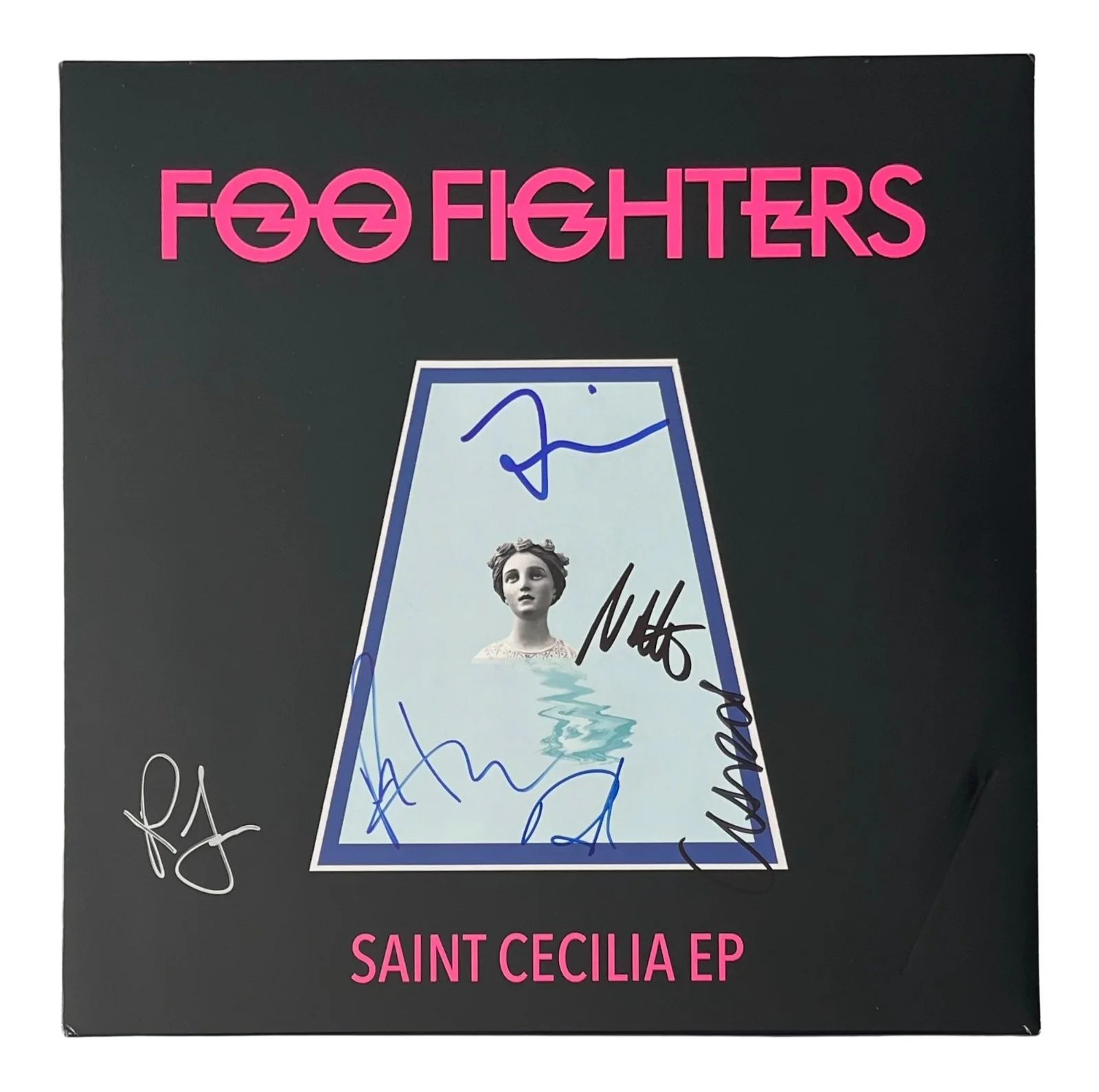 FOO FIGHTERS x6 DAVE GROHL Band Signed SAINT CECILIA Vinyl Record EPPERSON COA, image 2