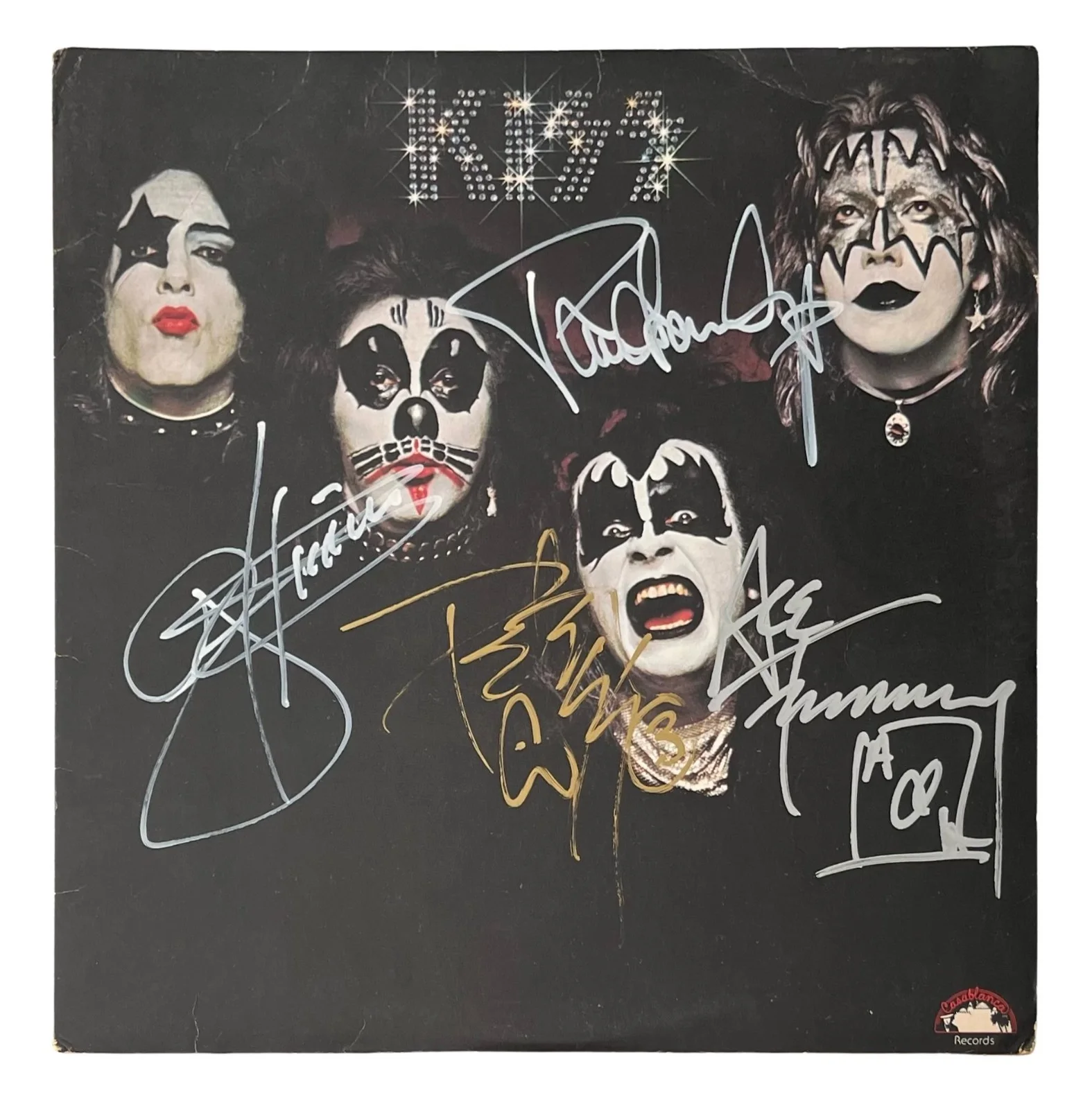 KISS x4 GENE SIMMONS PAUL STANLEY Band Signed Vinyl Record ROGER EPPERSON COA, image 2