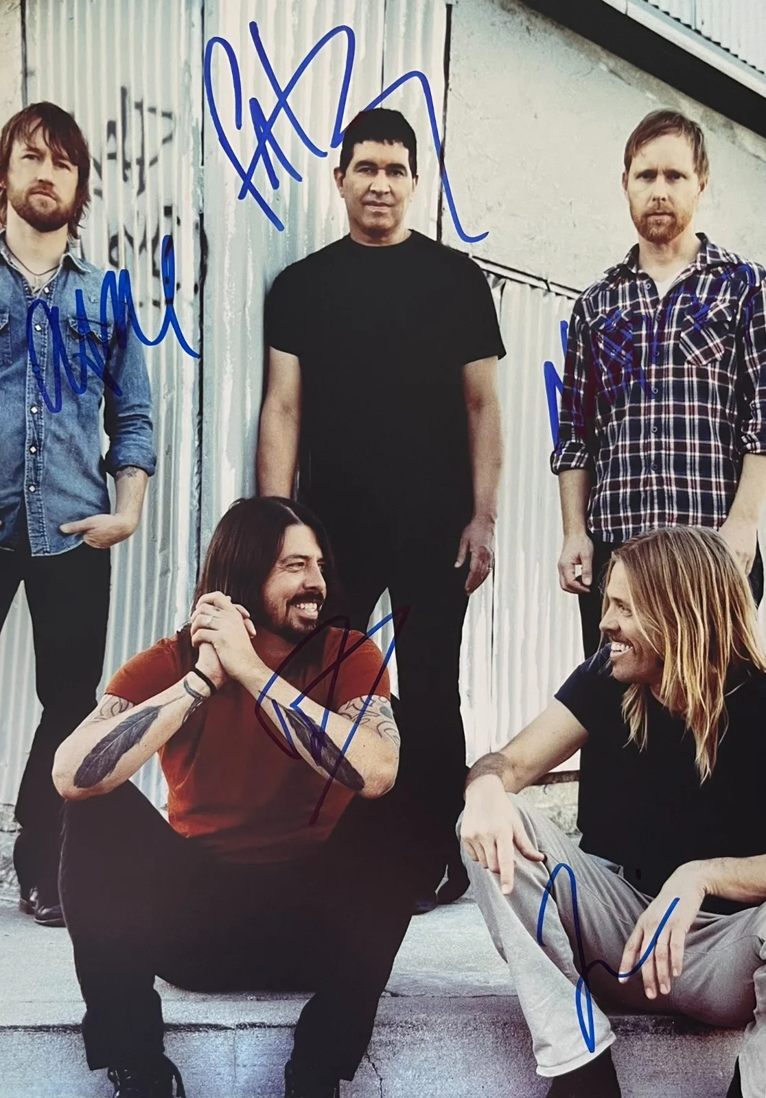 FOO FIGHTERS x5 DAVE GROHL TAYLOR HAWKINS Band Signed 11x14 Photo EPPERSON COA, изображение 2