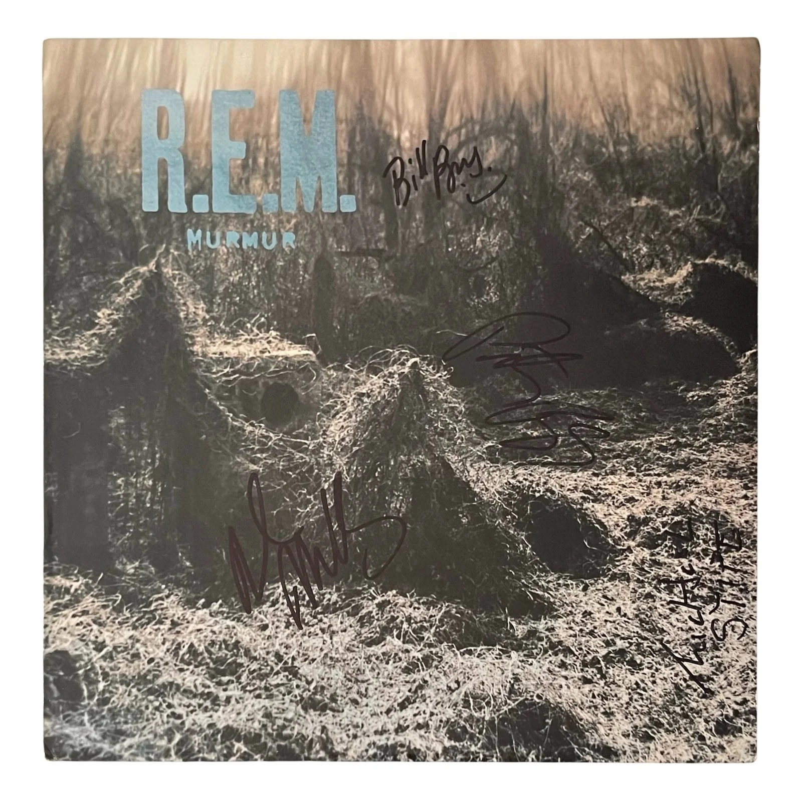R.E.M. x4 MICHAEL STIPE Band Signed MURMUR Vinyl Record ROGER EPPERSON COA, image 2