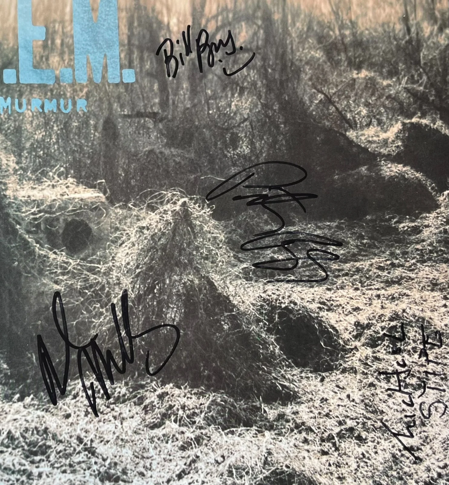 R.E.M. x4 MICHAEL STIPE Band Signed MURMUR Vinyl Record ROGER EPPERSON COA, image 3