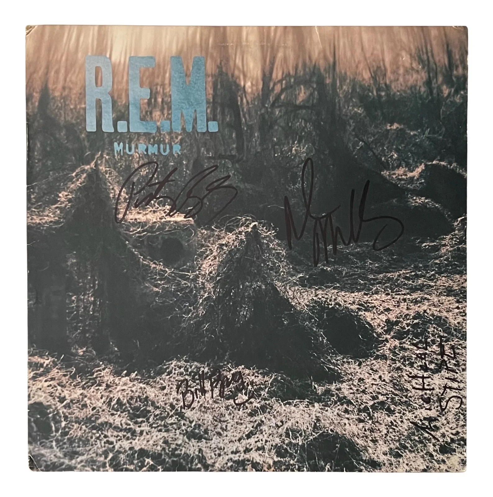 R.E.M. x4 MICHAEL STIPE Band Signed MURMUR Vinyl Record ROGER EPPERSON COA, image 2