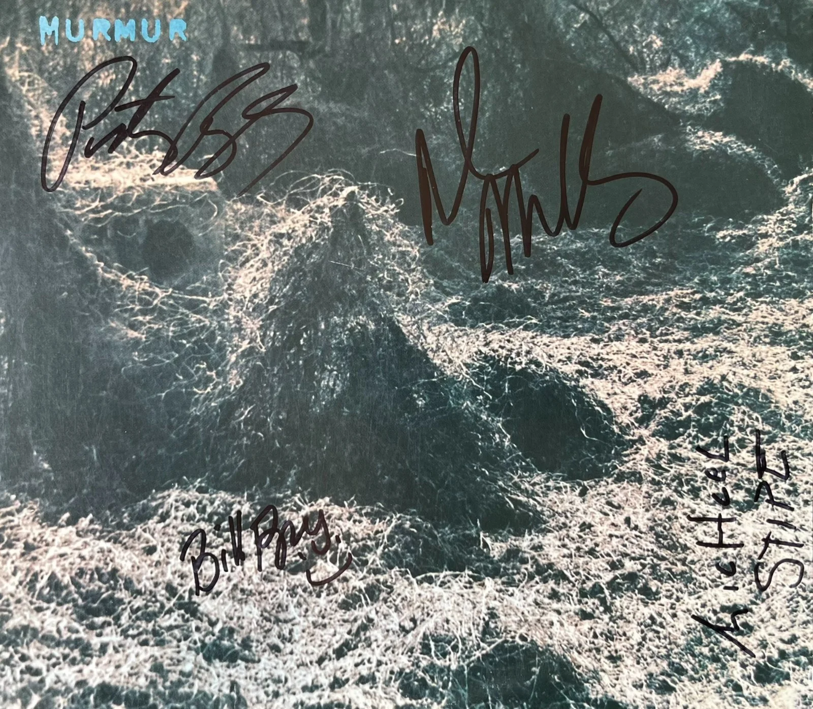 R.E.M. x4 MICHAEL STIPE Band Signed MURMUR Vinyl Record ROGER EPPERSON COA, image 3