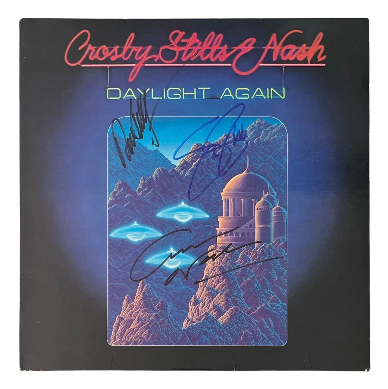 CROSBY STILLS & NASH x3 Band Signed DAYLIGHT AGAIN Vinyl Record EPPERSON COA, изображение 2