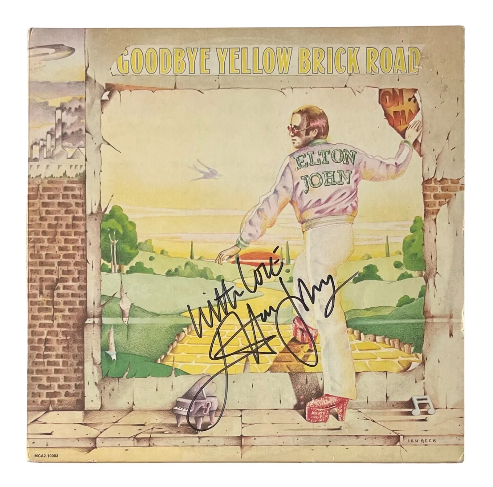 ELTON JOHN Signed GOODBYE YELLOW BRICK ROAD Vinyl Record ROGER EPPERSON COA, image 2