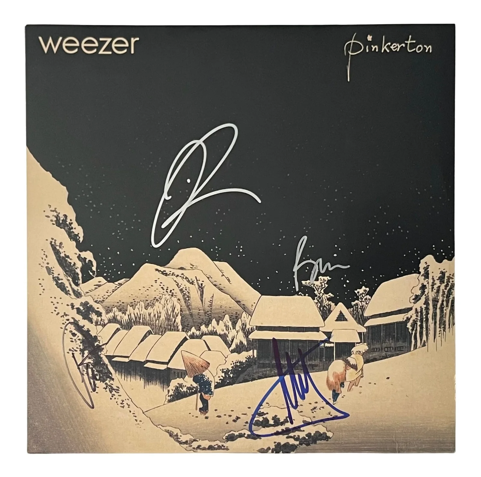 WEEZER x4 RIVERS CUOMO Band Signed PINKERTON Vinyl Record ROGER EPPERSON COA, image 2
