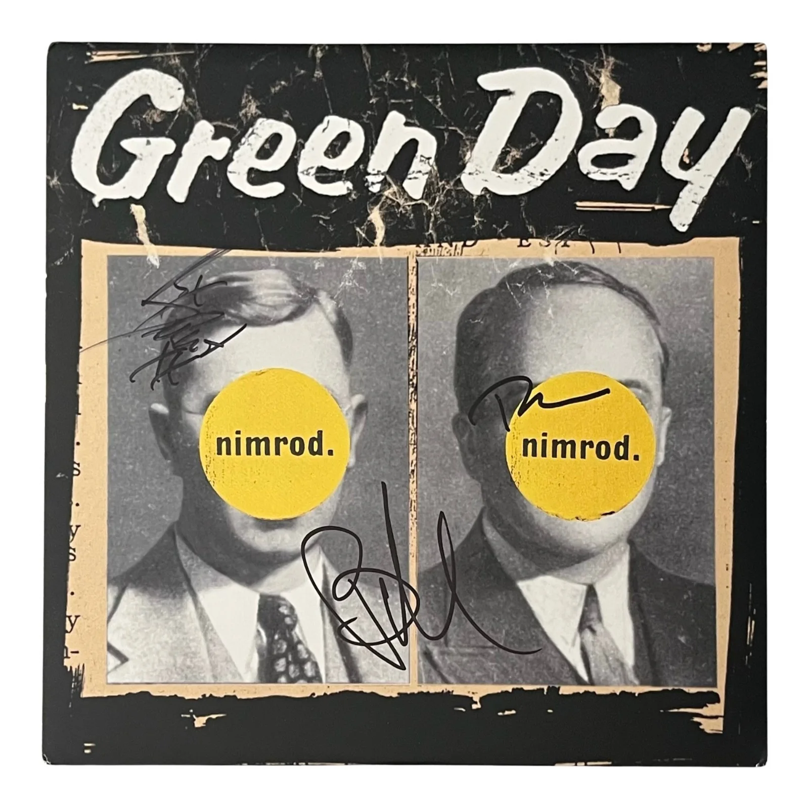 GREEN DAY x3 BILLIE JOE ARMSTRONG Band Signed NIMROD Vinyl Record EPPERSON COA, image 2