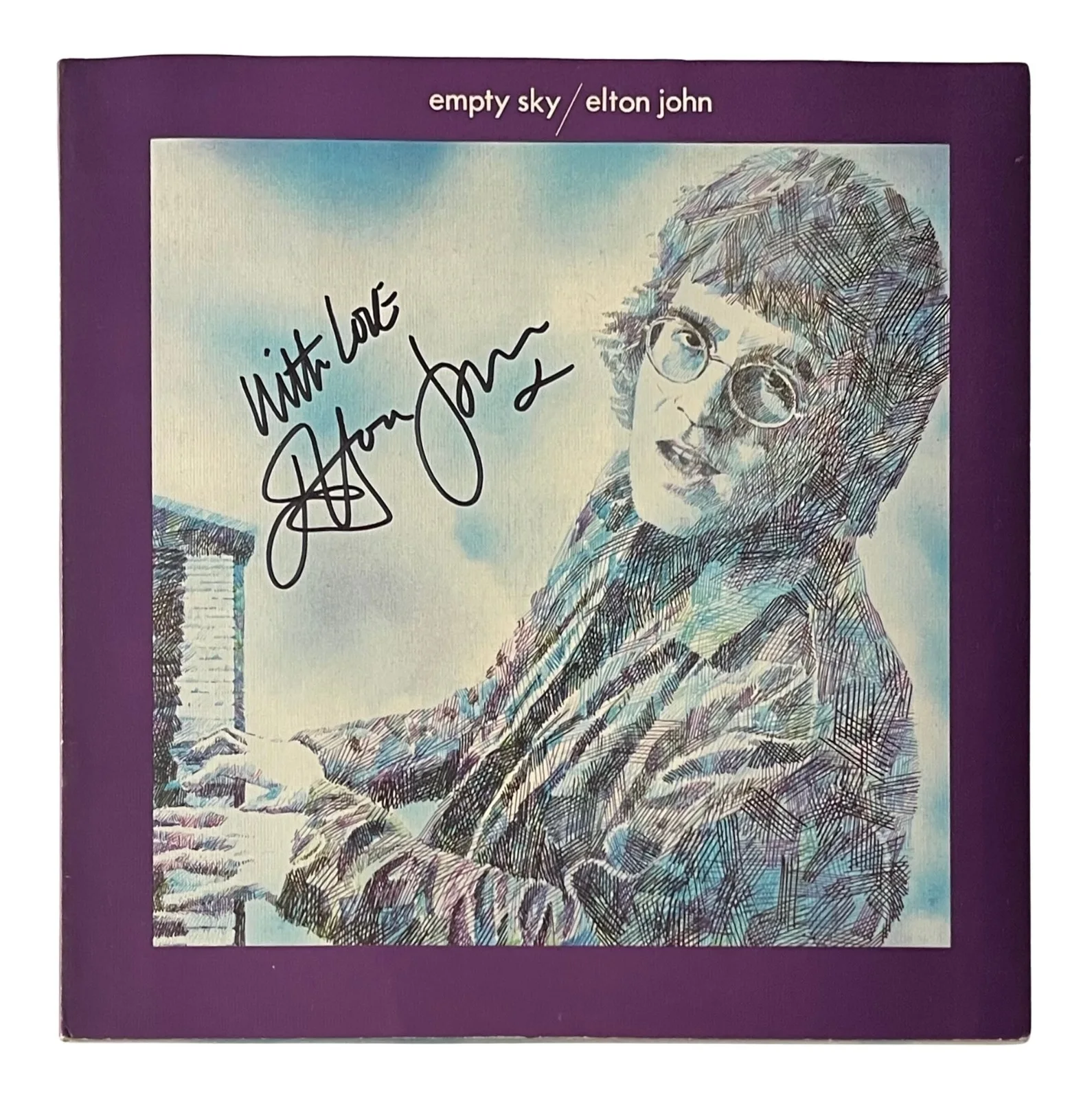 ELTON JOHN Signed EMPTY SKY Vinyl Record ROGER EPPERSON COA, image 2