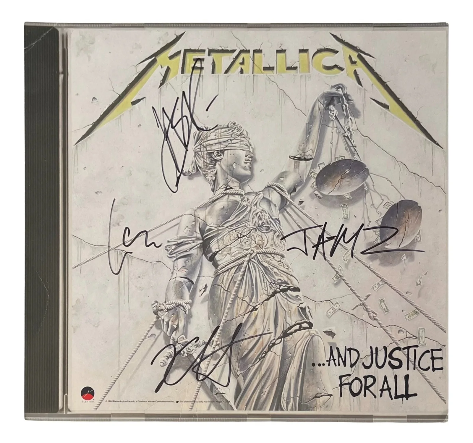 METALLICA x4 JAMES HETFIELD Band Signed AND JUSTICE FOR ALL Promo EPPERSON COA, image 2