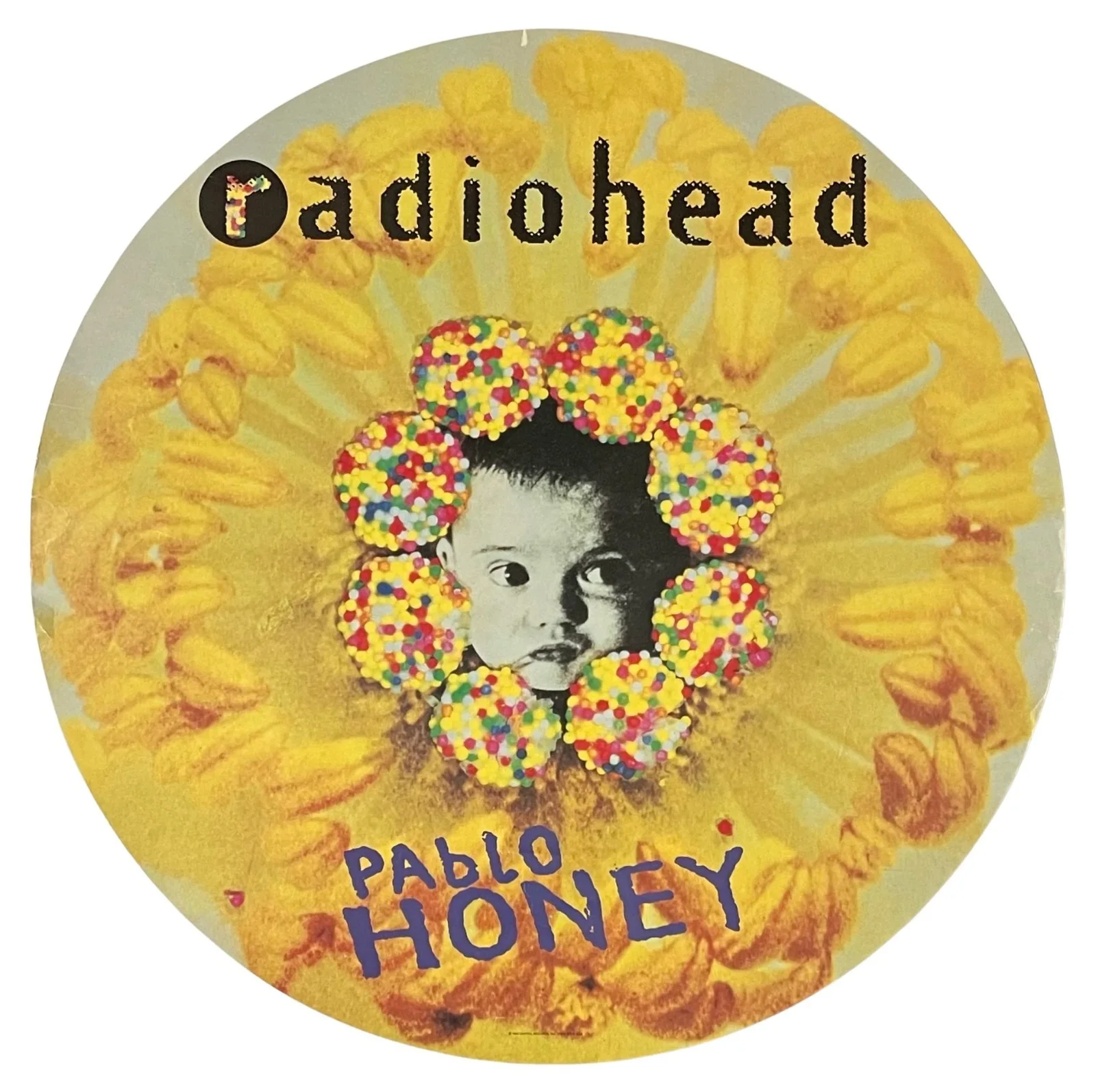 RADIOHEAD x5 THOM YORKE Band Signed PABLO HONEY 20" Promo Poster EPPERSON COA, image 3
