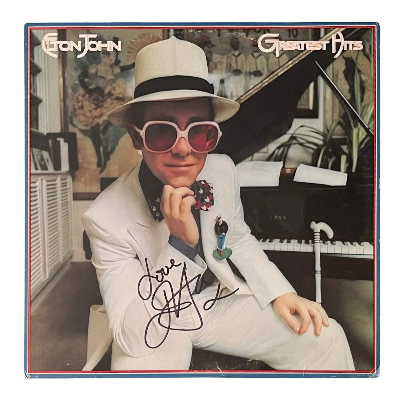 ELTON JOHN Signed GREATEST HITS Vinyl Record ROGER EPPERSON COA, image 2