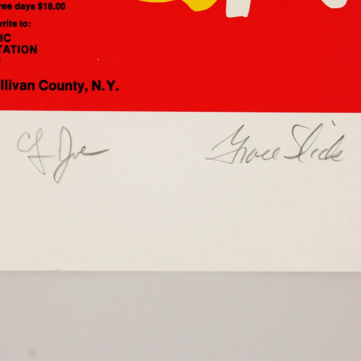 Woodstock 25th Anniversary Poster Print Signed by 5 Musicians Grace Slick, Ri..., изображение 3